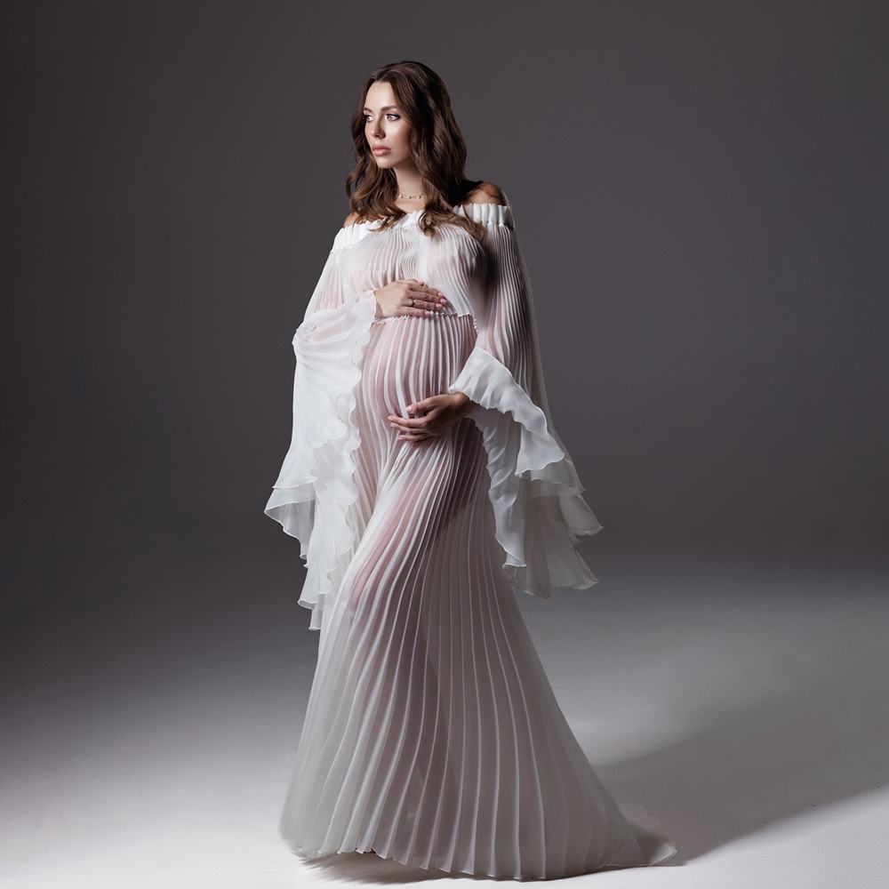 Photography Club - Vestidos plisados ​​para fotografía de maternidad,