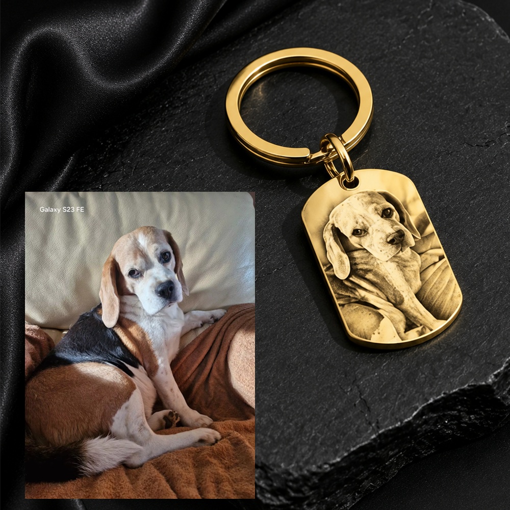 Photography Of War - Llavero con Placa Militar Grabada Personalizada